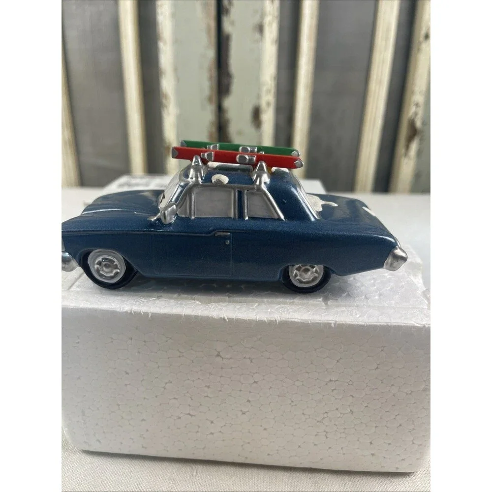 Dept. 56  1996 “Heading for the Hills” Blue Car w/Ski Rack & Snow